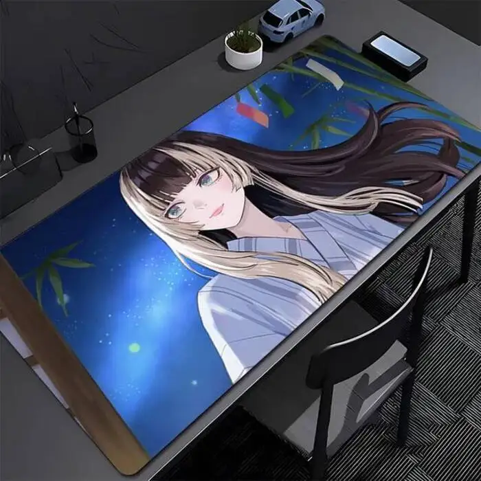 Anime Mouse Pad Laptop Popular Virtual Idol Keyboard Pad, PC Kawaii Girl Gaming Extended Desk Mat Gamer Mousepad, VTuber Style