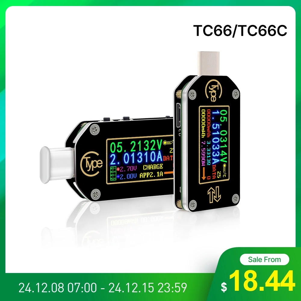 RD TC66/TC66C  Type-C PD trigger  USB-C Voltmeter ammeter voltage 2 way current meter multimeter PD charger battery USB Tester