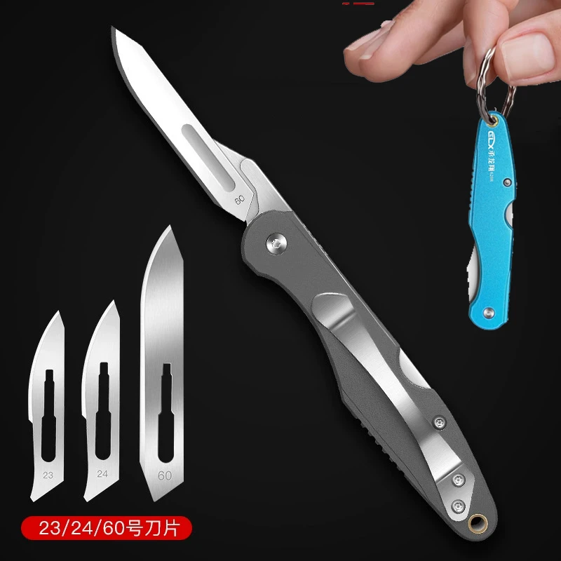 All Steel Scalpel Folding Knife EDC Tool Multi-functional Window Breaker Hex Key Bottle Opener Twine Knife