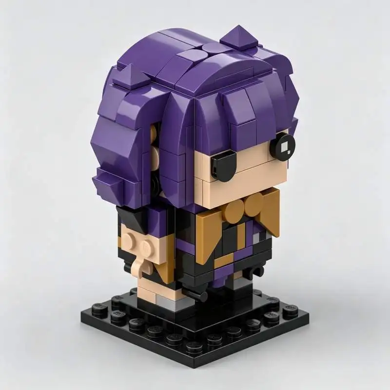 NEW 199PCS Purple Hair Fantasy Lady Building Blocks Figure Model DIY Assembly Toy Creative Desk Display Birthday Festival Gift