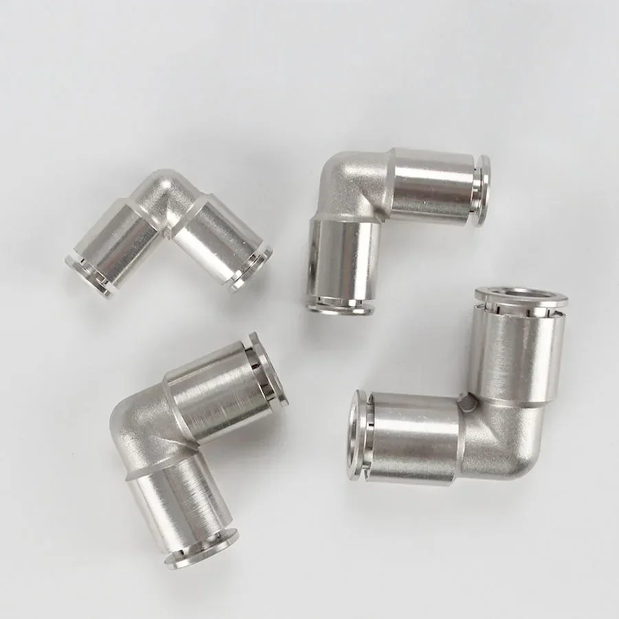 Pneumatic 4mm 6mm 8mm 10mm 12mm 14mm 16mm Elbow Nickel Plated Brass Push In Quick Connector Release Air Fitting Plumbing