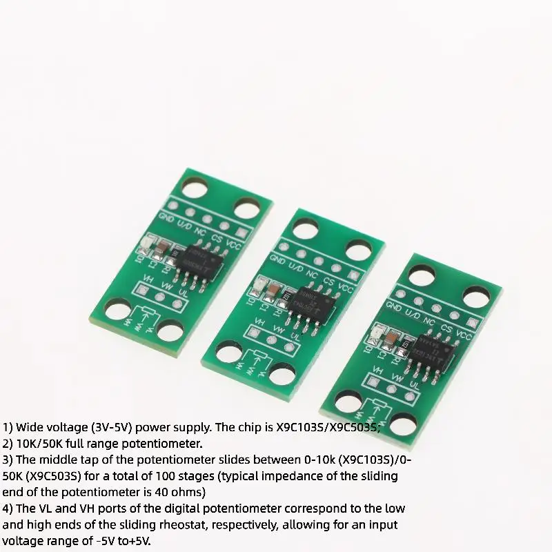 10K 50K Adjustable 100th Order Digital Potentiometer Board Module DC3V-5V For X9C103S X9C503S