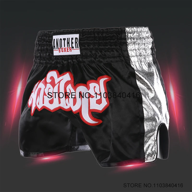 Muay Thai Short Men Women Thai Boxing Shorts Child Embroidery Patch Martial Arts Crossfit Kickboxing Fighting Pants Anotherboxer