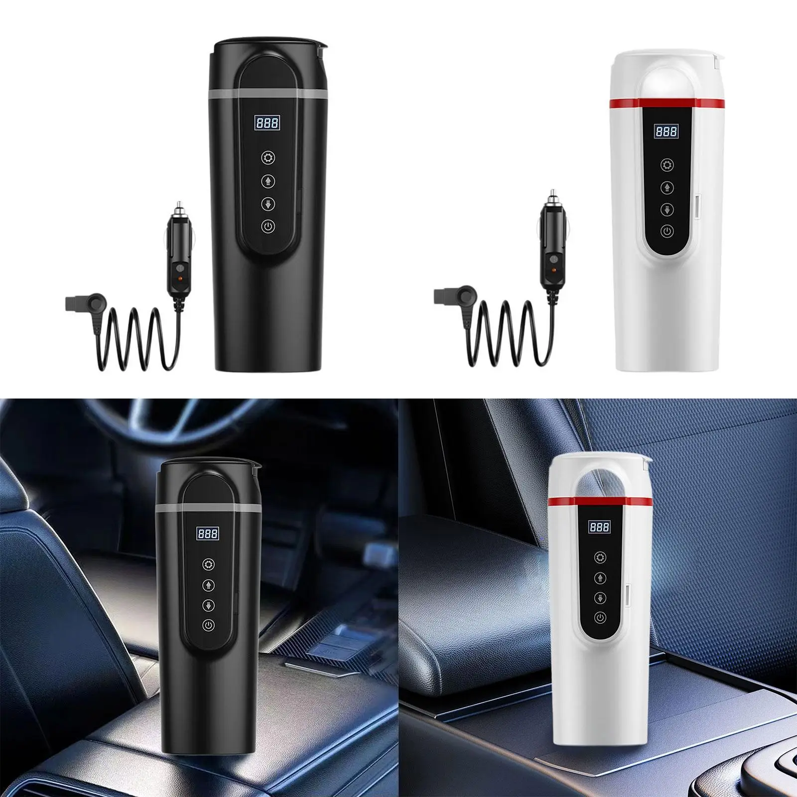 

12V/24V Car Kettle Boiler Smart Heating Car Cup for Tea Milk Brewing Coffee
