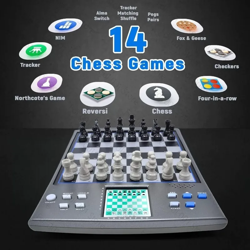 14-In-1 Smart Chess Versus Two-Player Chess Learning Chess Electronic Board English/German Version