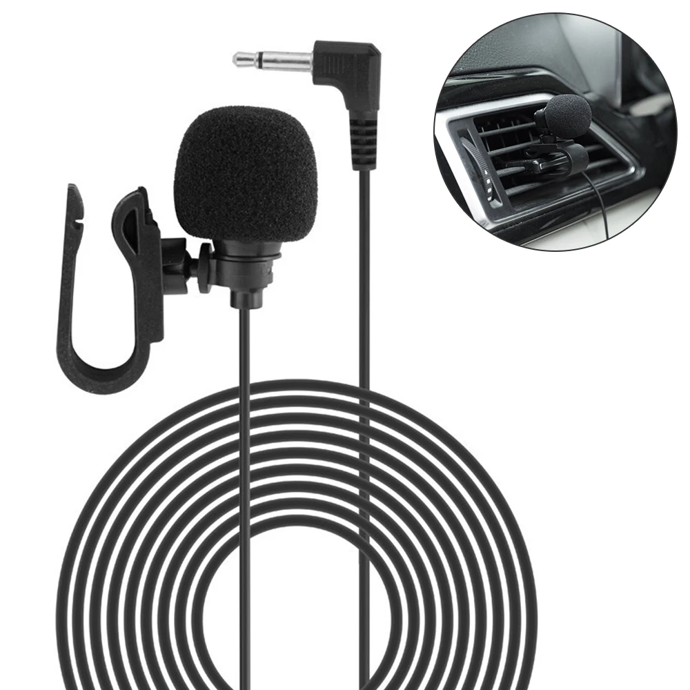 Micrófono con cable de 3,5mm, micrófono externo de navegación para coche, GPS, Audio, DVD, intercomunicador de posicionamiento, Bluetooth, micrófono externo con Clip para pasta de coche