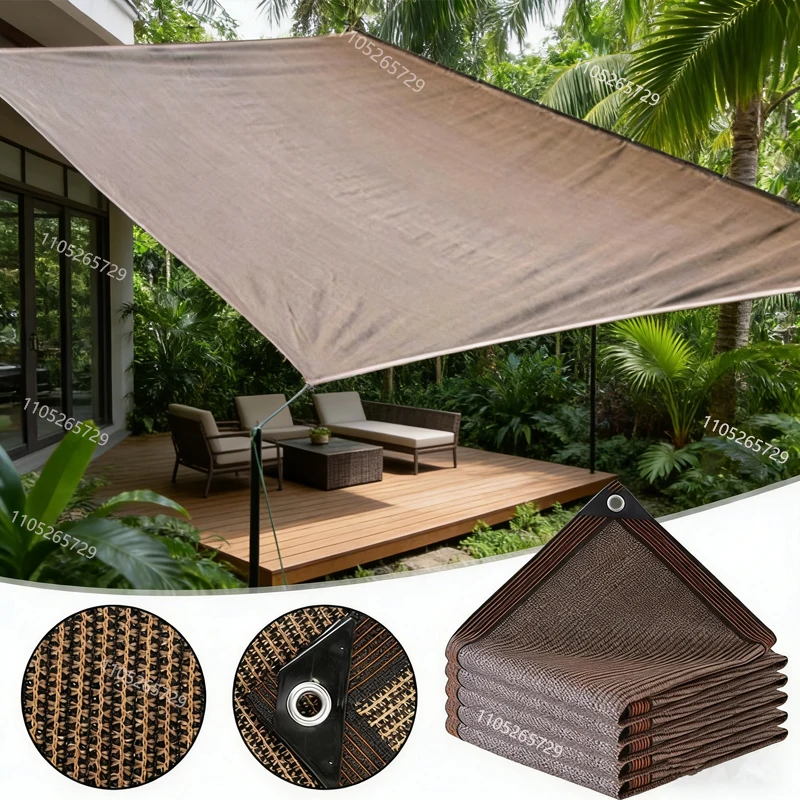 Kaffeebraunes HDPE-Sonnenschutznetz für Haus und Garten, UV-Schutz, 75/80% Sonnenschutznetz für Balkon und Auto