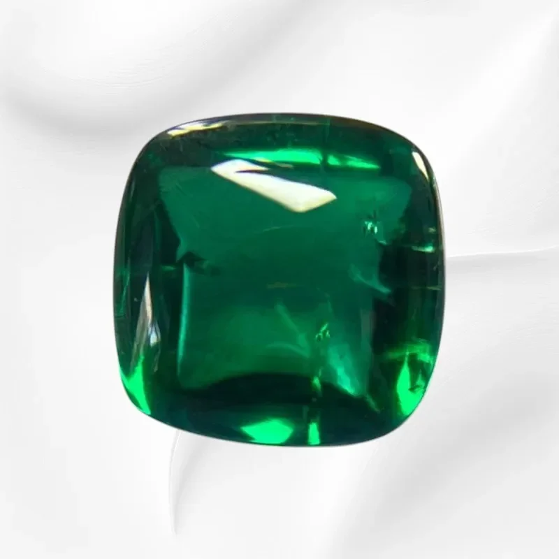 

Lab Grown Zambian Emeralds Hydrothermal Hand Cutting Multiple Shapes Selectable Certificate with Cracks Inclusions Inside