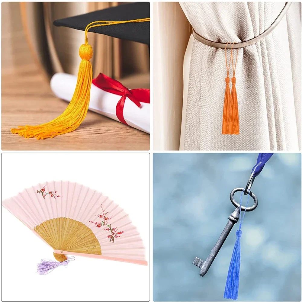 100 ชิ้น/ล็อต 13 ซม.พู่ผ้าไหม Fringe Silky Floss บุ๊คมาร์คพู่ Mini Tassels สําหรับ DIY เครื่องประดับหัตถกรรมทําของที่ระลึกบุ๊คมาร์ค