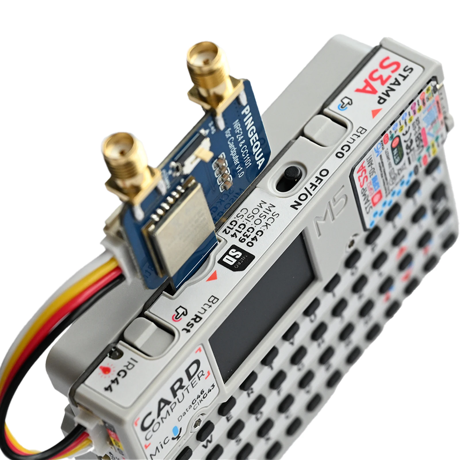 Módulo RF 2 en 1 (NRF24L01+ y CC1101) para cardputer M5Stack, firmware Bruce preinstalado, proyecto IoT de doble banda de 2,4 GHz y 433 MHz