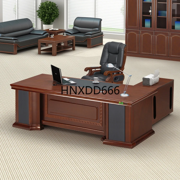 

Modern Executive Office Table Luxury Manager Boss Desk Wooden Furniture