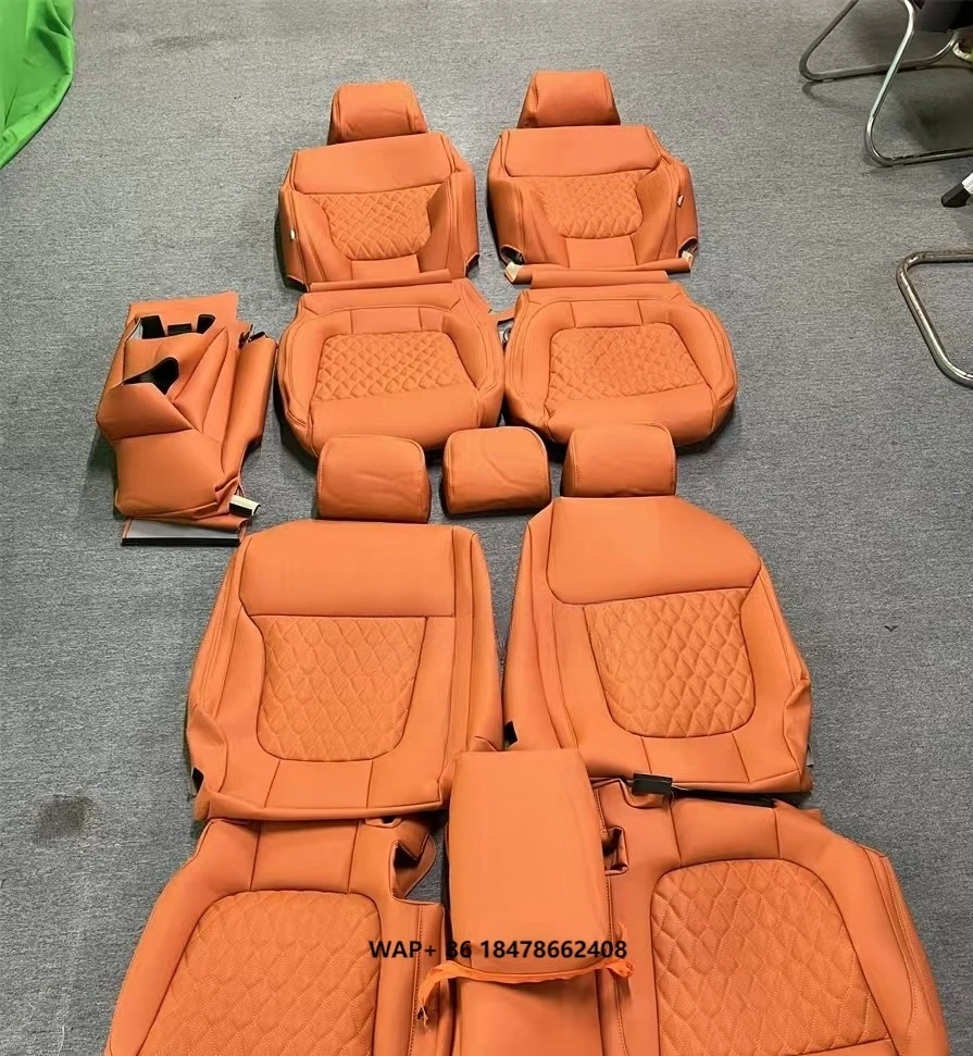 

Custom Orange Nappa Leather Full Replacement Car Seat Cover for Retu