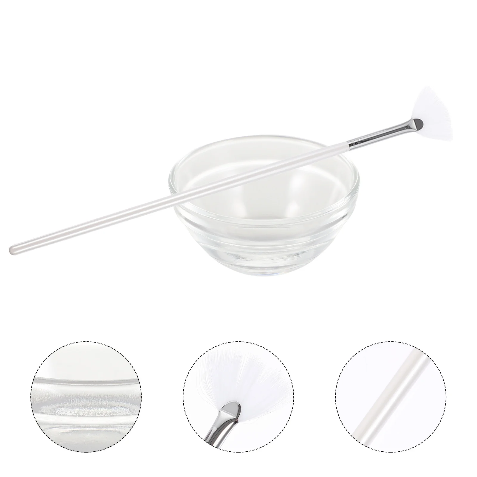 

2Pcs Skincare Brush Set with Mixing Bowl Fine Bristle Facial Applicator for DIY Masks Chemical Peels Long Handle Control