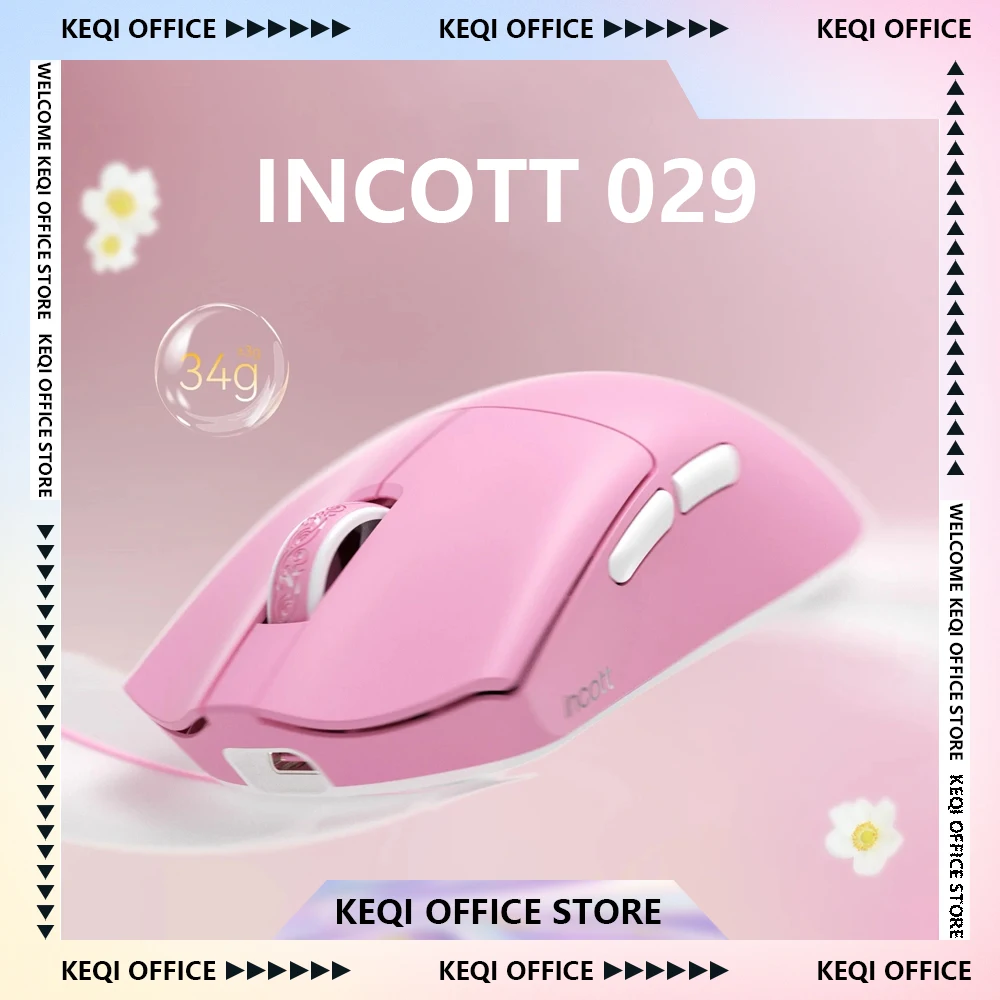 

Беспроводная мышь Incott 029, Bluetooth, 3 режима, игровой, легкий вес, эргономика, индивидуальные мыши для киберспорта, аксессуары для ПК, геймеров, подарки