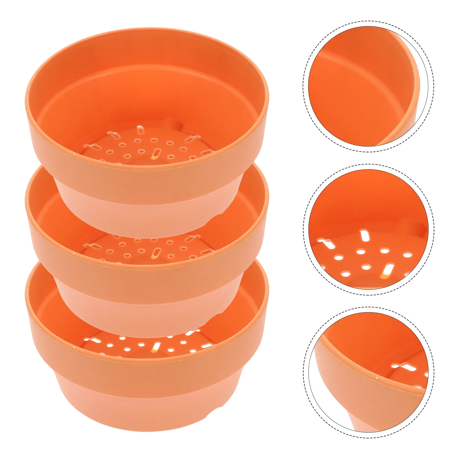 

6 Pcs Flower Pot Round Garden Indoor Plant Pots with Drainage Hole Orange Supplies
