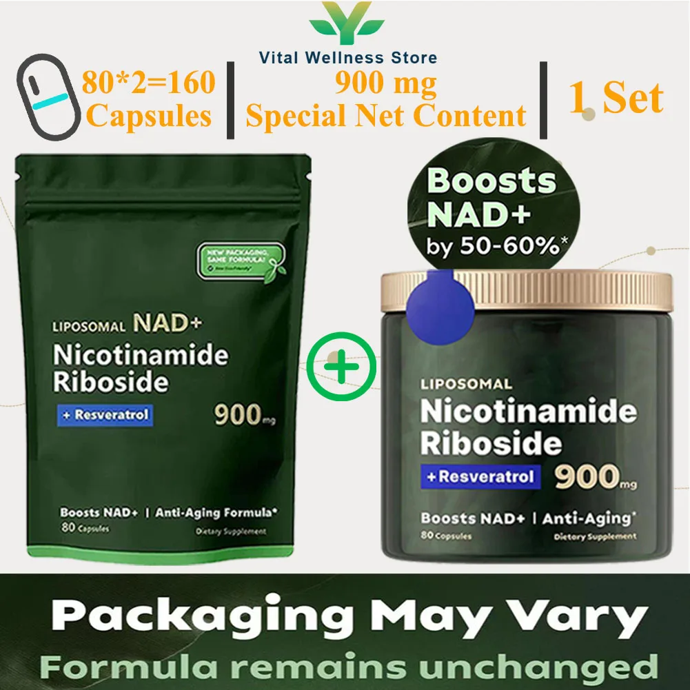 Suplement NAD+ - Liposomalny nikotynamid ribozyd 900 mg Resveratrol, pielęgnacja skóry, poprawa metabolizmu energetycznego