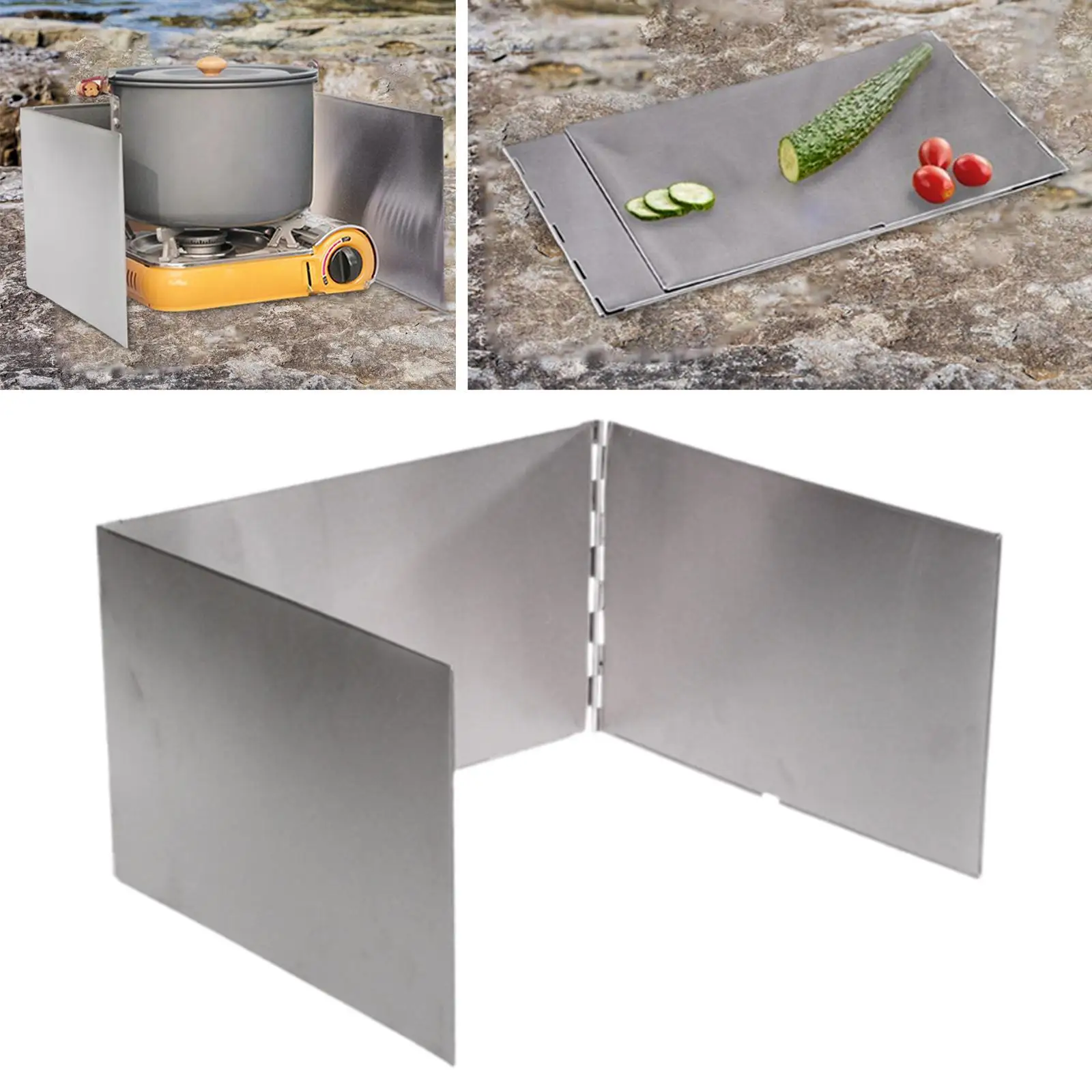 

Wind Shield Backpacking Camping Grill Backyard Stainless Steel Portable Foldable Picnic Cooking Wind Screen Outdoor Windshield