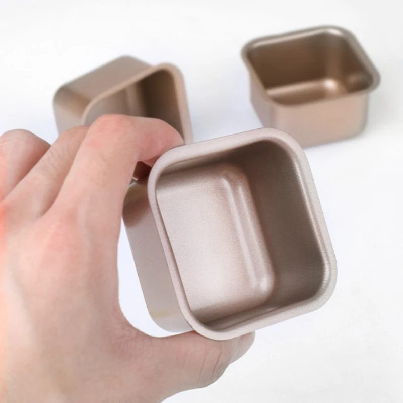 Small Square Toast Bread Baking Pans Non-Stick Carbon Steel Loaf Cheese Cake Brownie Mold Baking Tray