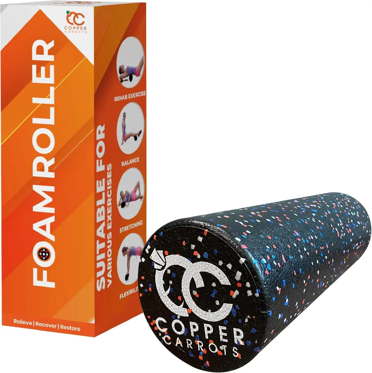 

Пенопластовые ролики — 6 x 18-дюймовый пенопластовый ролик высокой плотности для растяжки спины — качество и удобство — идеально подходит для физики