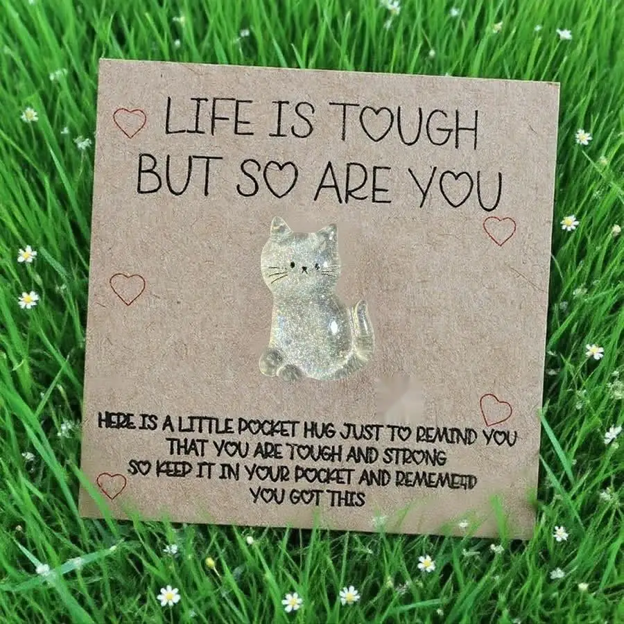 1-100pcs  Cute Mini Colorful Resin  Inspirational Animal Themed Appreciation Gifts Assorted Resin Figurines with Note Cards Mixe