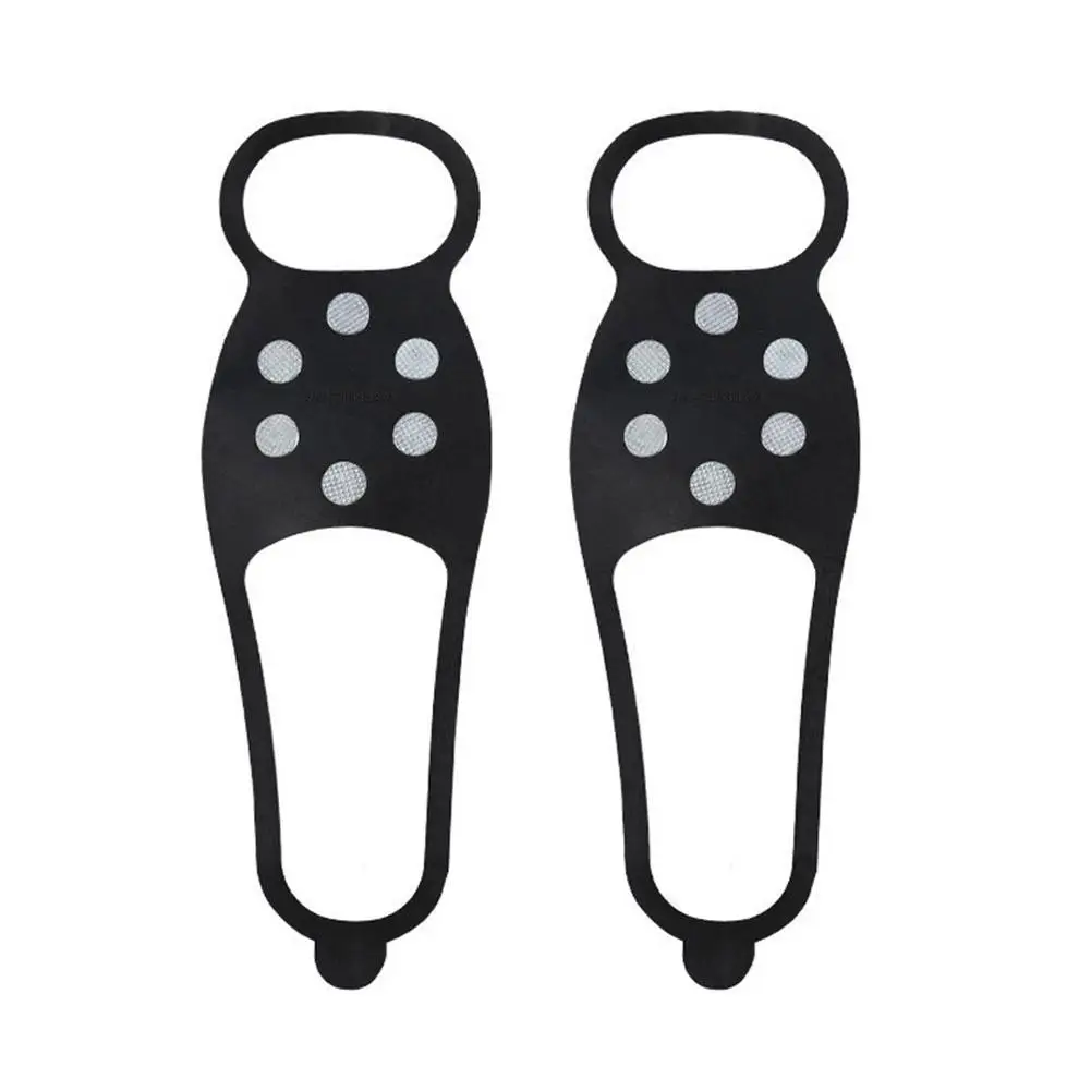 1 Pair 6-teeth Anti-slip Shoe Covers Shoe Grips Ice Grippers Traction Cleats For Hiking, Rock Climbing, Mountaineering, Fishing