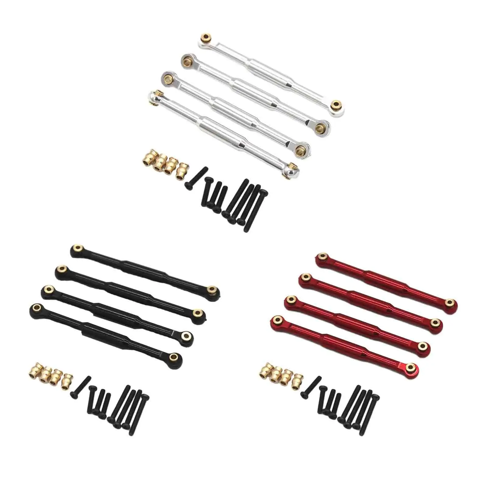 4x Pull Rod Linkage Set Replacement Accessory Spare Parts Pull Rod Steering Linkage Pull Rod for Fcx18 1/18 RC Car New LC80