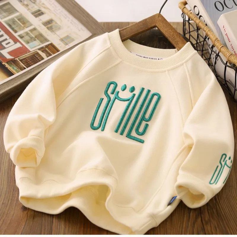 Autumn Winter Kids Baby Girls Logo Print Sweatshirts Baby Boys Long Sleeves Sweater Toddler Infant T-shirt Clothes Sweatshirt