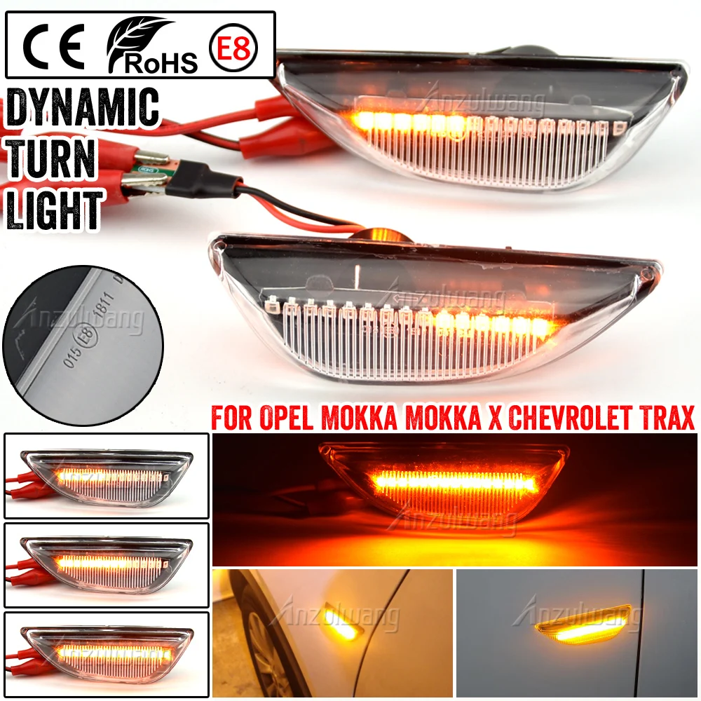 For Opel Mokka X For Chevrolet Trax For Buick Encore LED Dynamic Flashing Water Blinker Indicator Turn Signal Side Marker Light