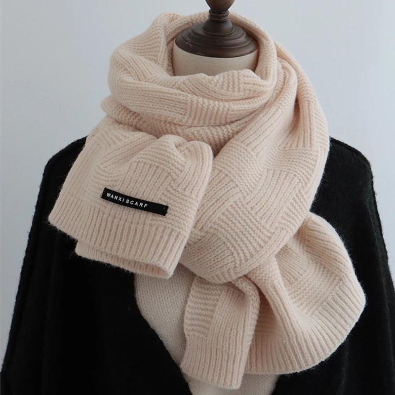 

Knitted Plaid Scarf Women Luxury Winter Warm Scarves 2022 Korean Version Shawl echarpe femme hiver bufanda