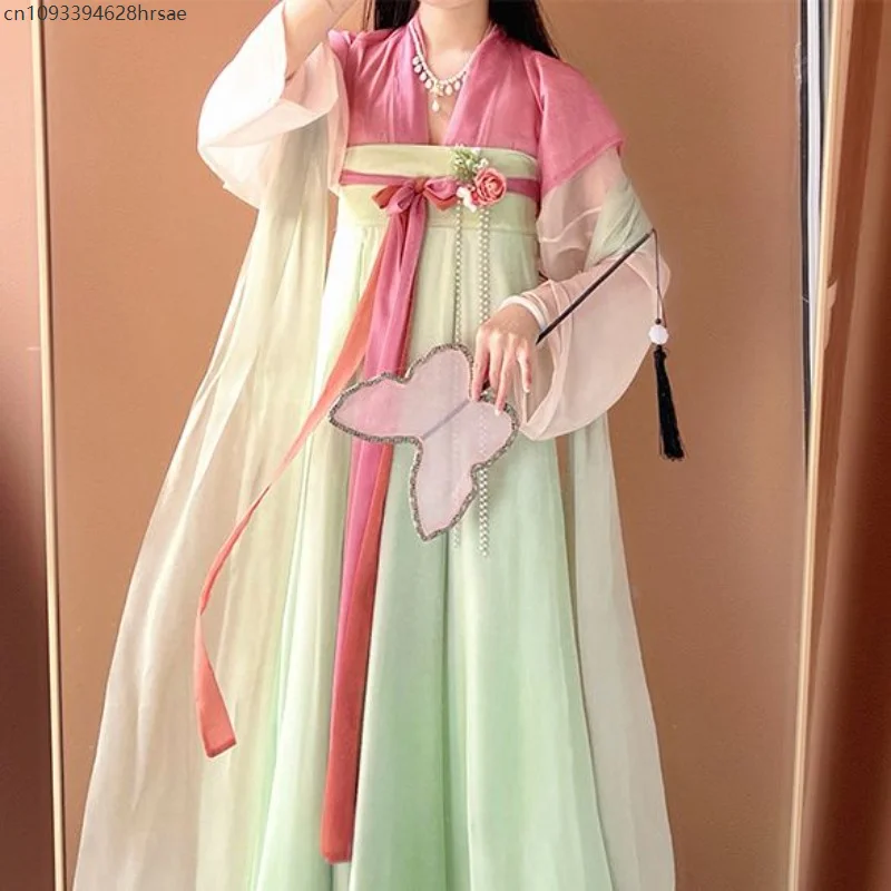 Hanfu tradicional chinês rosa  - Ethnic Dress Fashion Show avaliação e preço