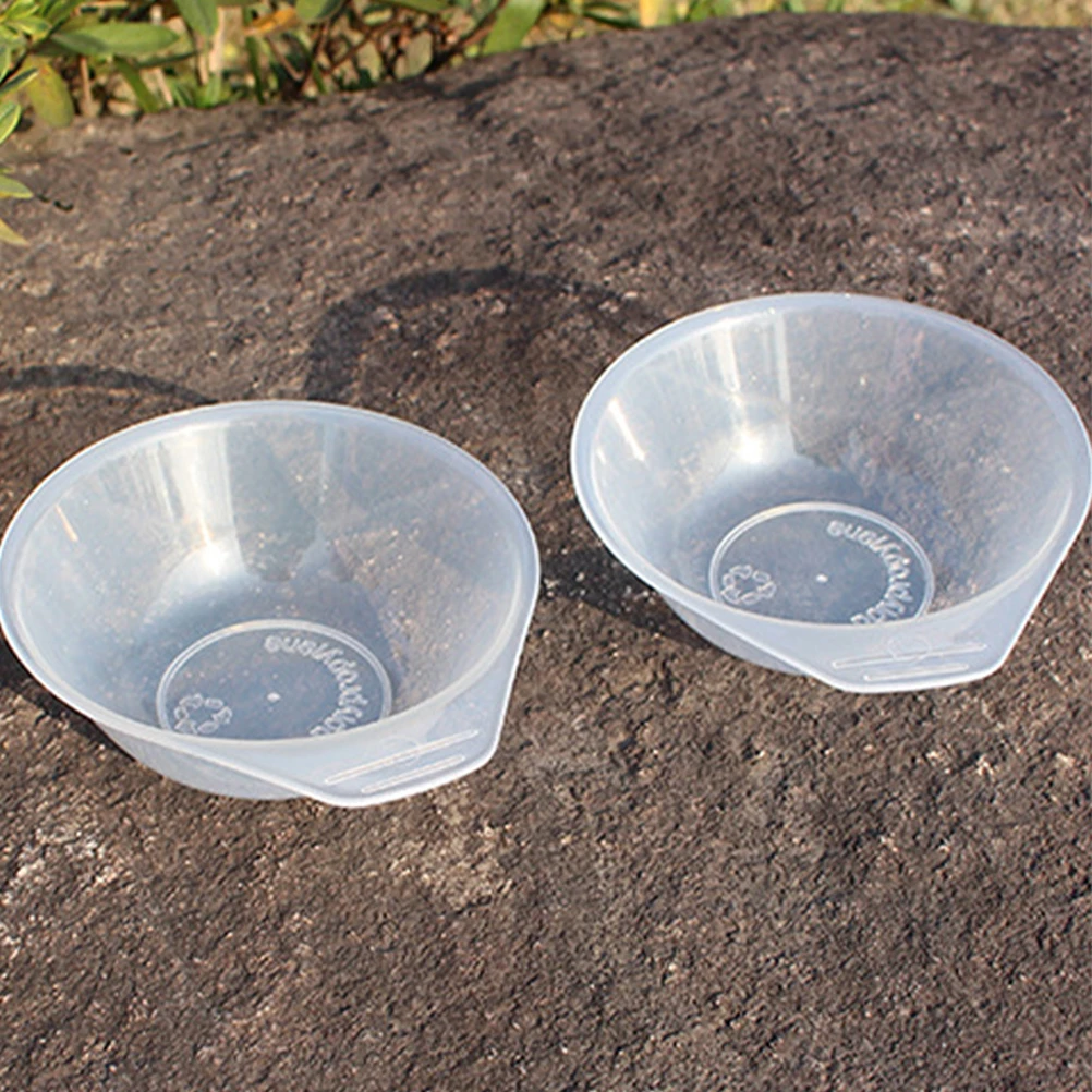 

1 set Portable Plastic Bowl Spoon Set Camping Accessories Reusable Outdoor Utensils Stackable Lightweight Transparent for Hiking