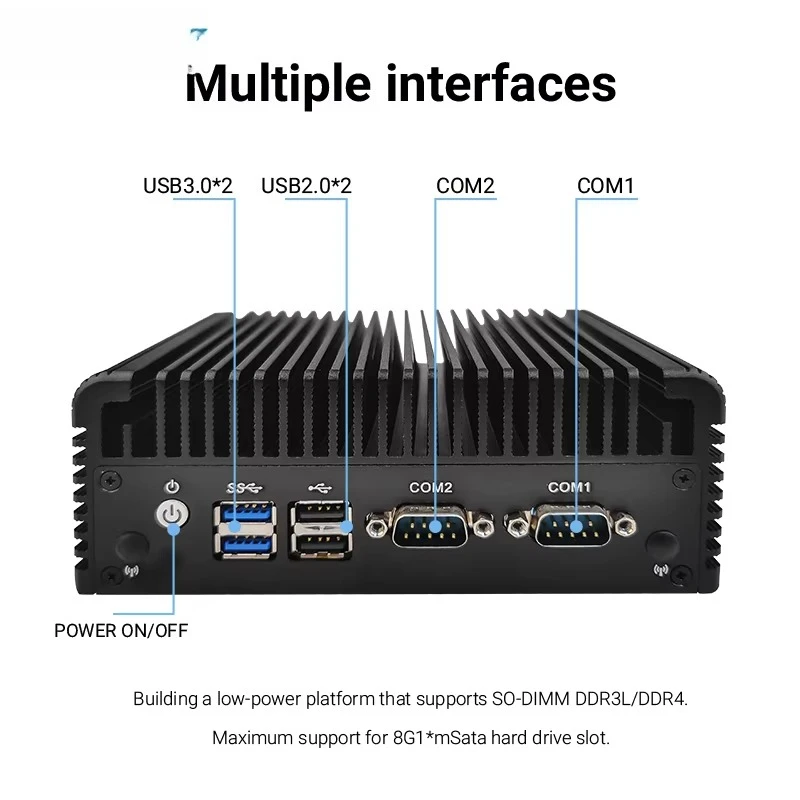 N2840 DDR3L MSATA SATA USB3.0 VGA WiFi BT Mini Pc Win10/Linux Metal Case Win/Linux Computer Industrial Grade Mini PC