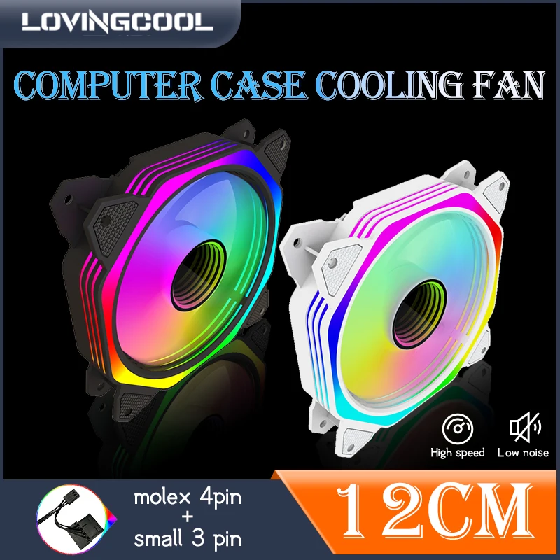

LOVING COOL Case Fan Water Cooling 360mm Cooler Fan PC Cooling Fan 120mm Molex 4pin small 3pin Mirror Light Effect Case Fans