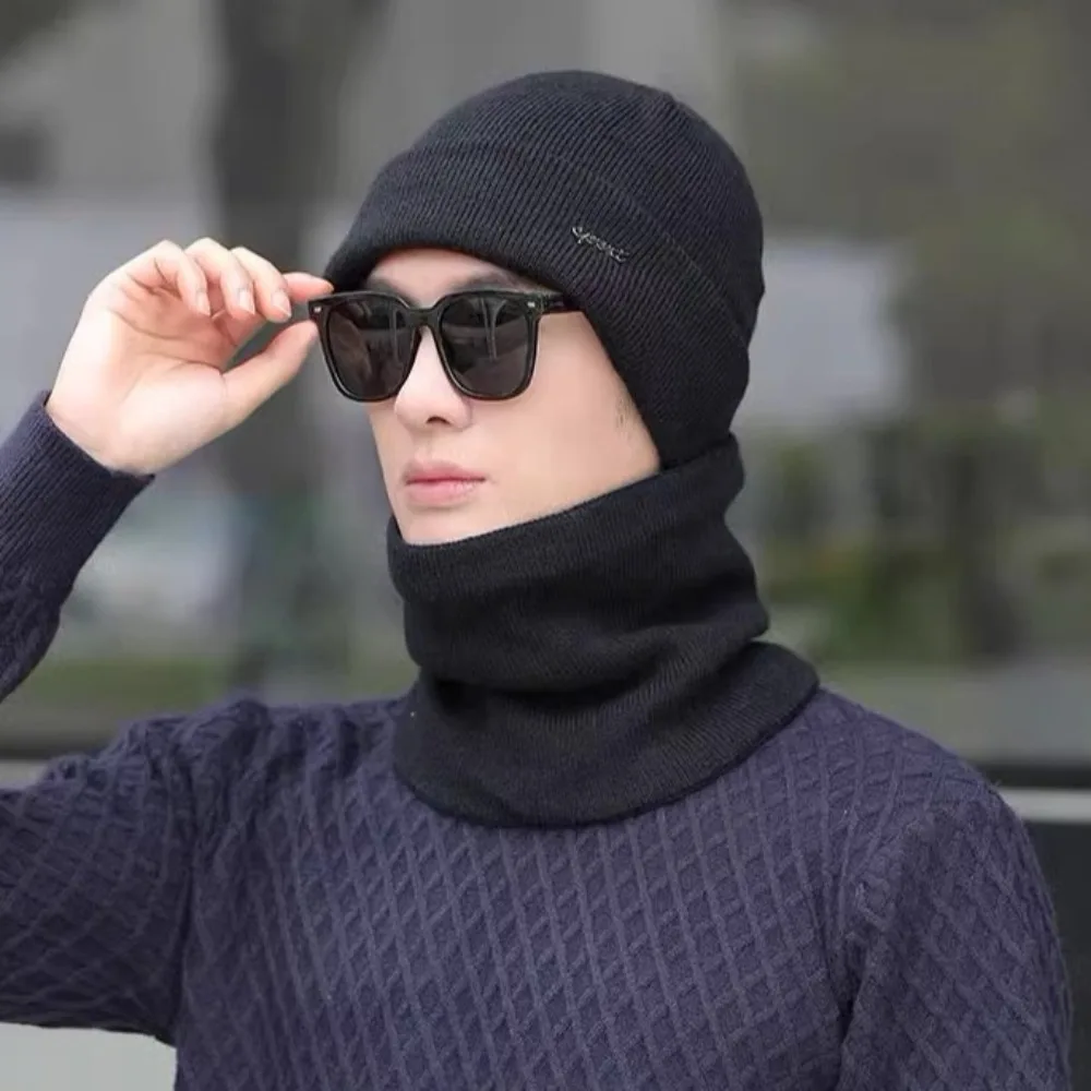 جديد سميكة قبعة وشاح مجموعة الشتاء الدافئة محبوك قبعة حماية الأذن البلوز قبعة الخريف الشتاء