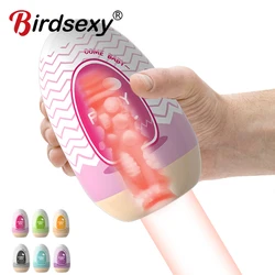 Masturbation Eggs Portable Stimulating Penis Massager Silicone Stretchable Male Masturbator Adult Sex Toys For Men Blowjob Toys