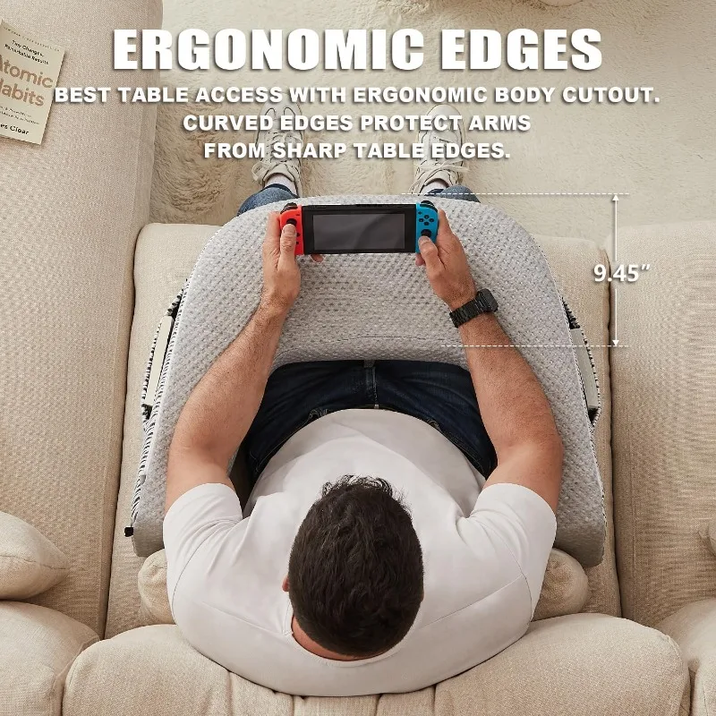 وسادة من إسفنج الذاكرة كبيرة جدًا لقراءة ألعاب الكروشيه العمل على أريكة السرير باللون الرمادي #4