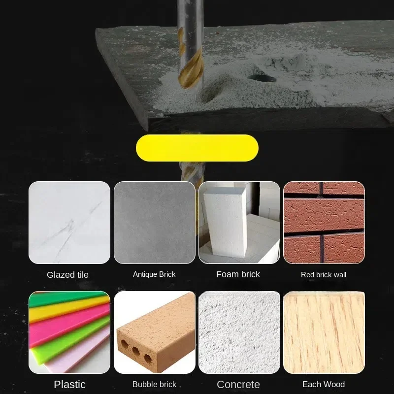 Multi Functional Dual Slot Ceramic tile, glass, woodworking, Concrete alloy, Triangular drill, Wall Drilling tool, Drill Bit
