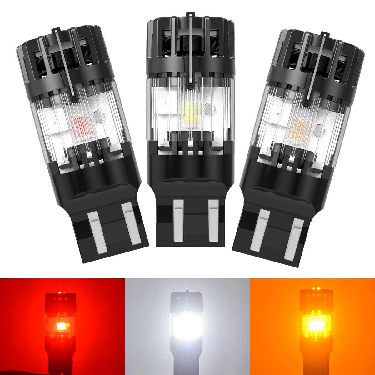 2pcs T20 7443 Canbus Led Car Lights Turbo Diode DC 12V Brake Stop Running Error Free For Volkswagen Tiguan Atlas Arteon