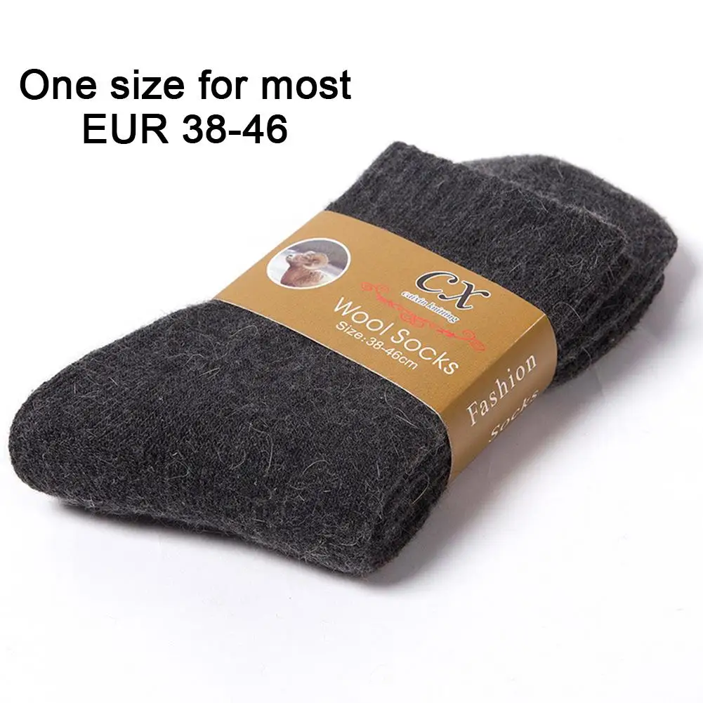 جوارب من الصوف. المرأة الإناث الشتاء الدافئة النساء الجوارب سوبر سمكا الصلبة صوف الأغنام ضد الثلوج الباردة الجوارب الحرارية لينة 1 Pairs