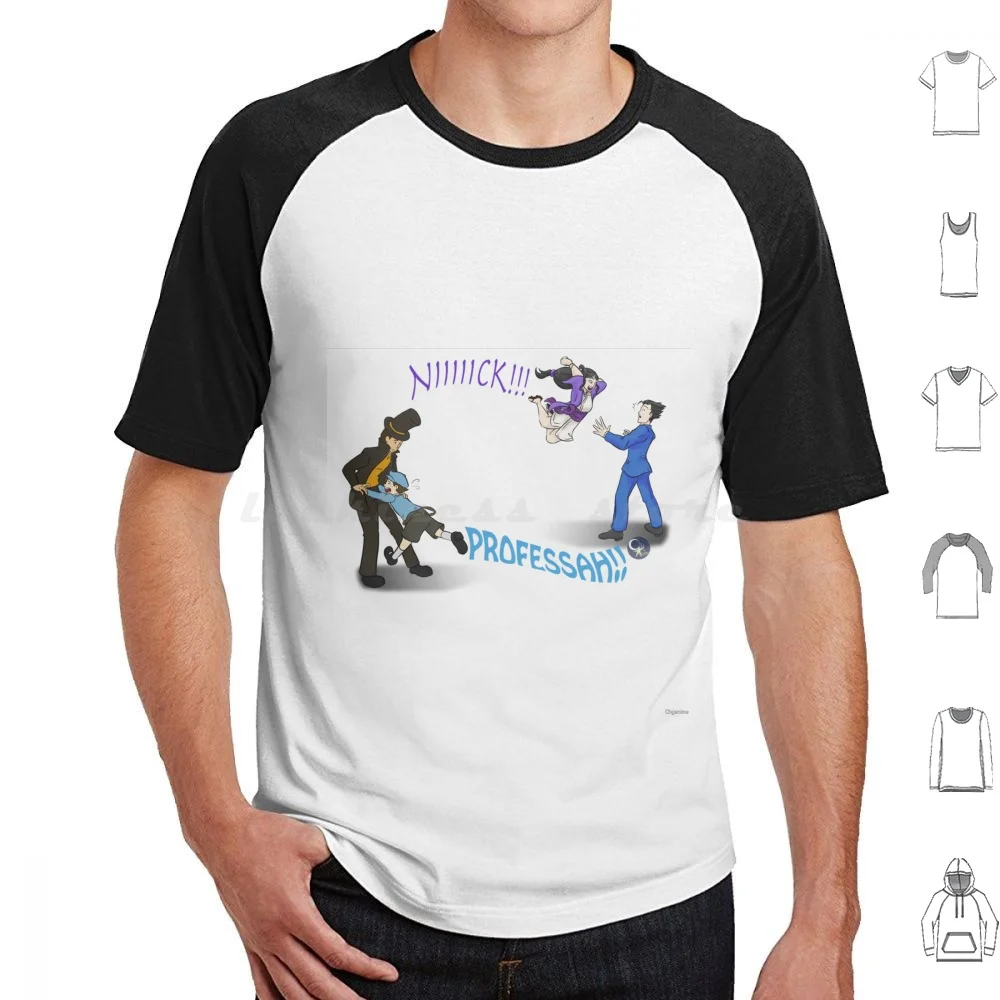 Reuniones ~ Profesor Layton Vs Camiseta Algodón Hombres Mujeres DIY Impresión Profesor Layton Fan Art Phoenix