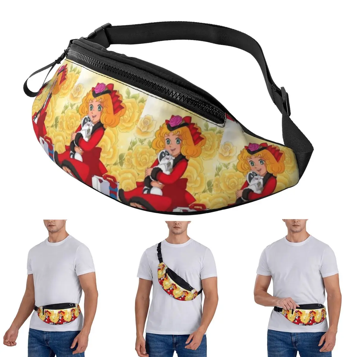 

Crossbody Waist Bag Candy Candy Anime Manga Men Women Fanny Pack Traveling Running Money Phone Pouch