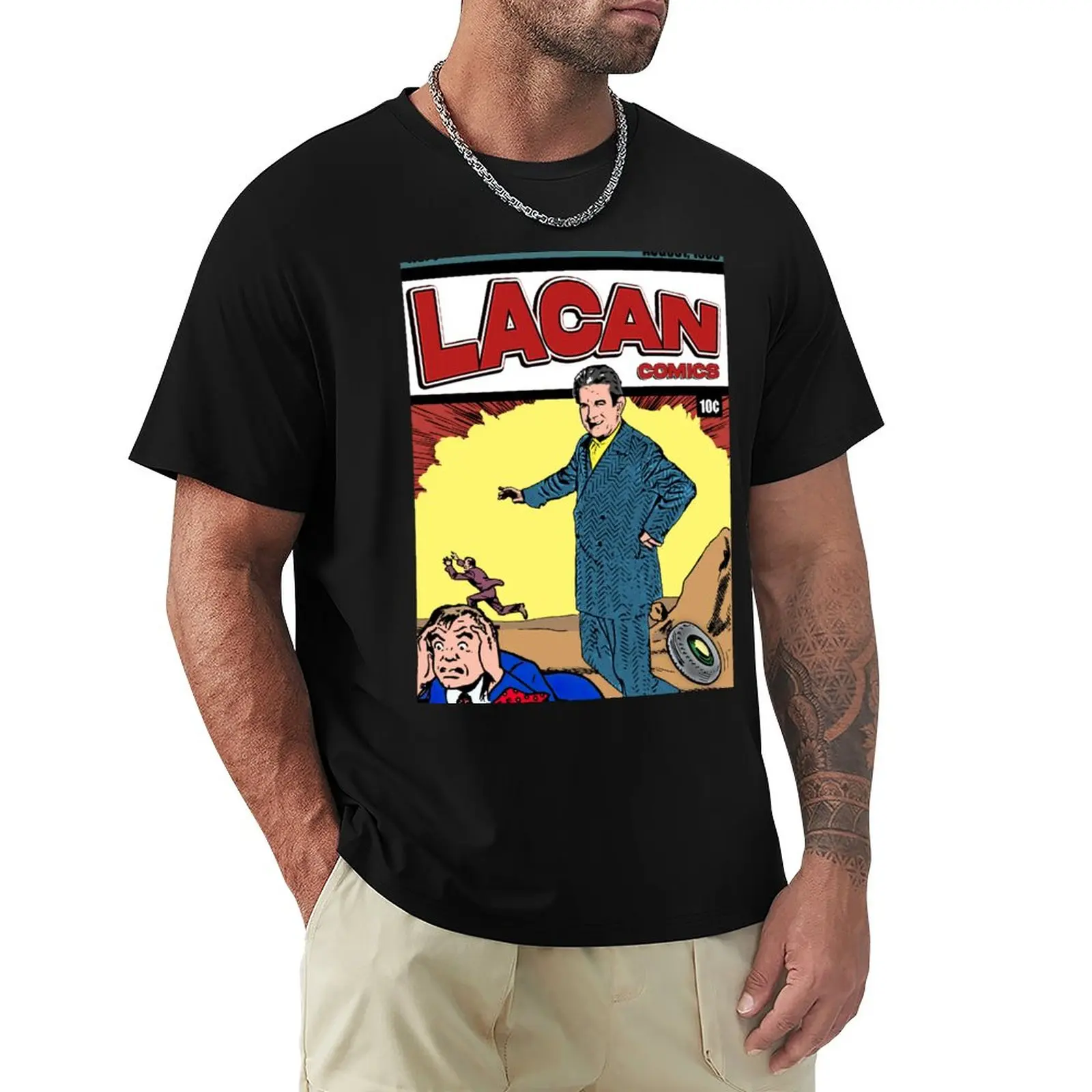 Jacques Lacan Funny Comic Book Cover T-Shirt t shirt man boys animal print shirt man clothes t shirts for men