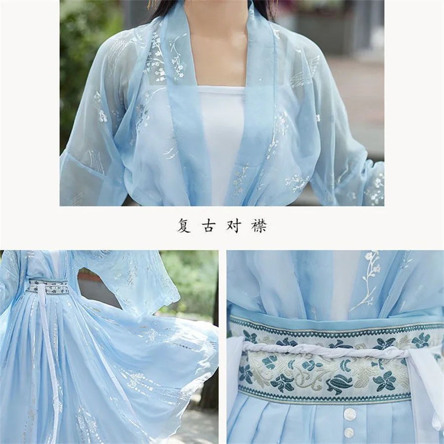 Kostum Hanfu tradisional Cina gaun Dinasti Han kuno wanita gaun putri Oriental elegan wanita tari Dinasti Tang Wea