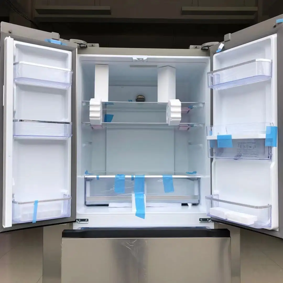 French Door Refrigerator with Water Dispenser Drawer Freezer Wind Cooling Big Size 628L Frost Free Big Home 4 Door Fridge BCD628