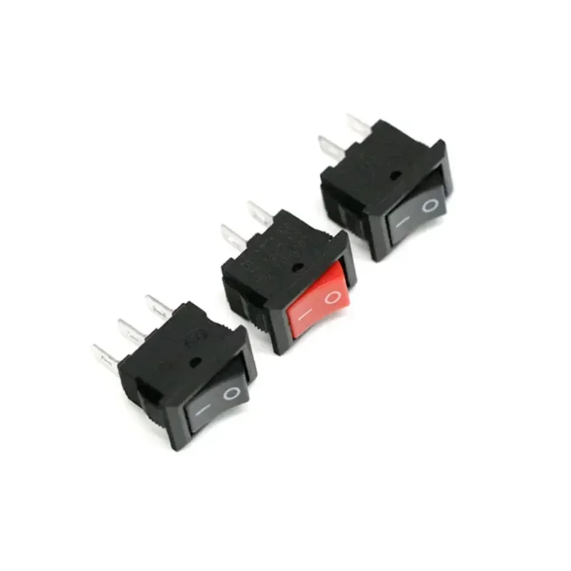 2/5/10Pcs KCD11 Series przełącznik Rocker 2/3 Pin 2 pozycja przełączniki zasilania 3A 1250V/250V AC 15mm x 10mm czarny/czerwony