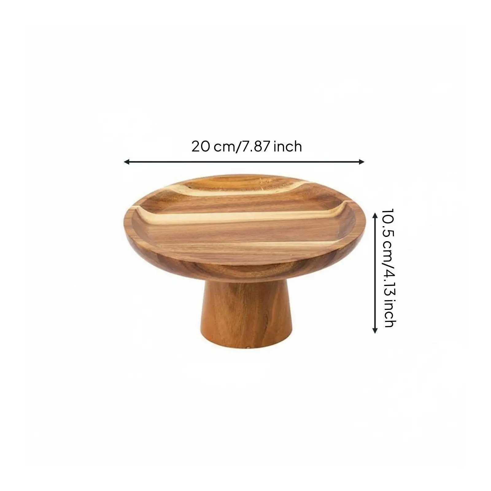 Acacia Wood Fruit Stands Versatile footed Wood Cake Plate Multifunctional Pedestal Cake Stand for Afternoon Tea, Parties,