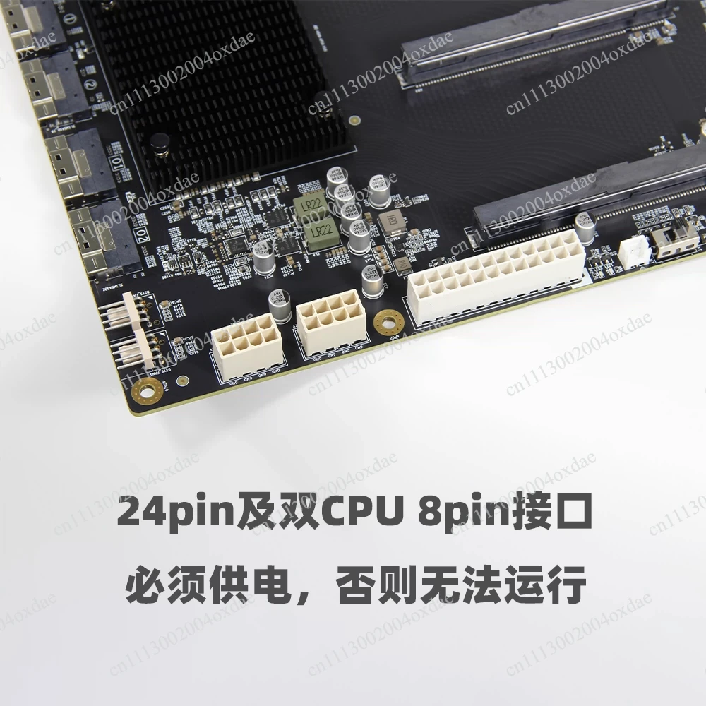 PLX88096 PCIe4.0 expansion board with four GPU slots, 65mm wide, plug-and-play for workstation GPU expansion
