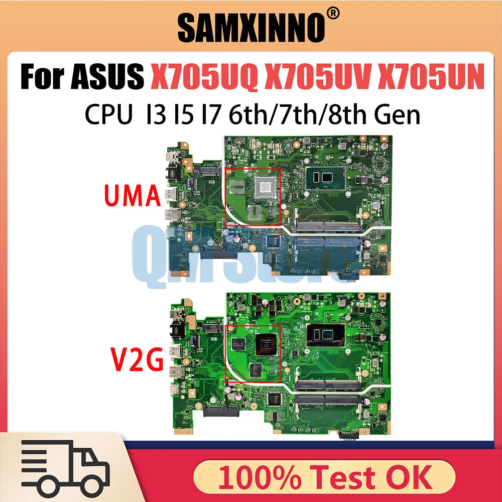 

X705UQ Mainboard For ASUS X705UV X705UN X705UB X705UVP X705UF X705UNR Laptop Motherboard 4415U I3 I5 I7 6th 7th 8th Gen CPU