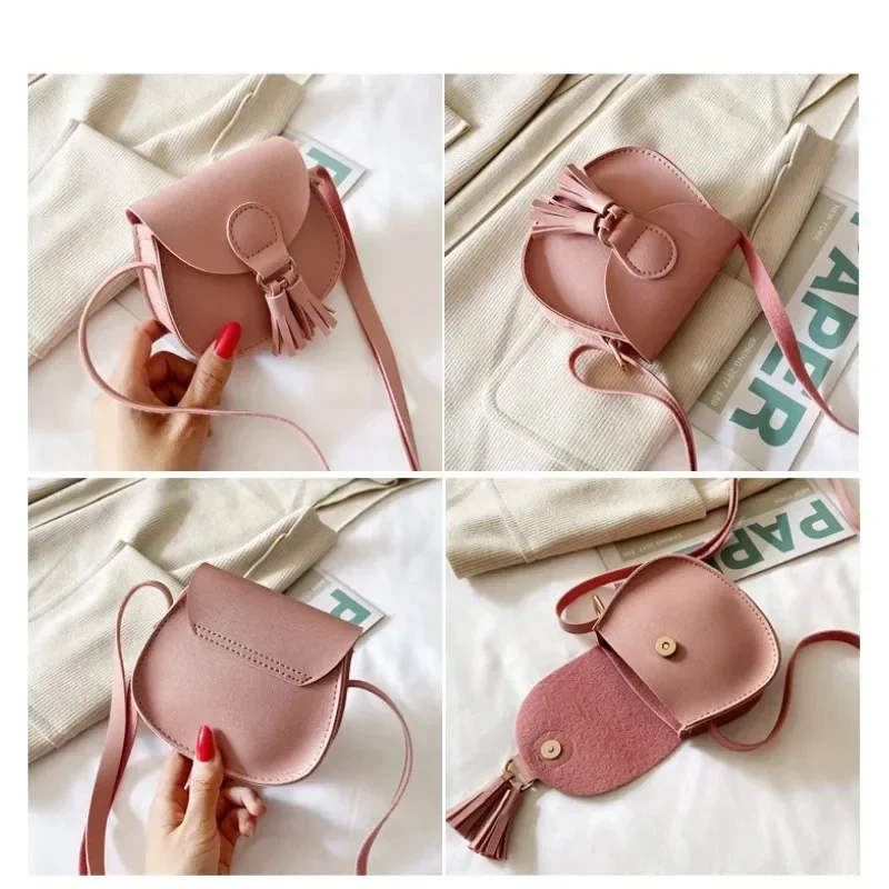 New Mini Children Bags Korean Edition Cute Princess Bag Single Shoulder Crossover Children Tassel Decorative Small Shoulder Bags