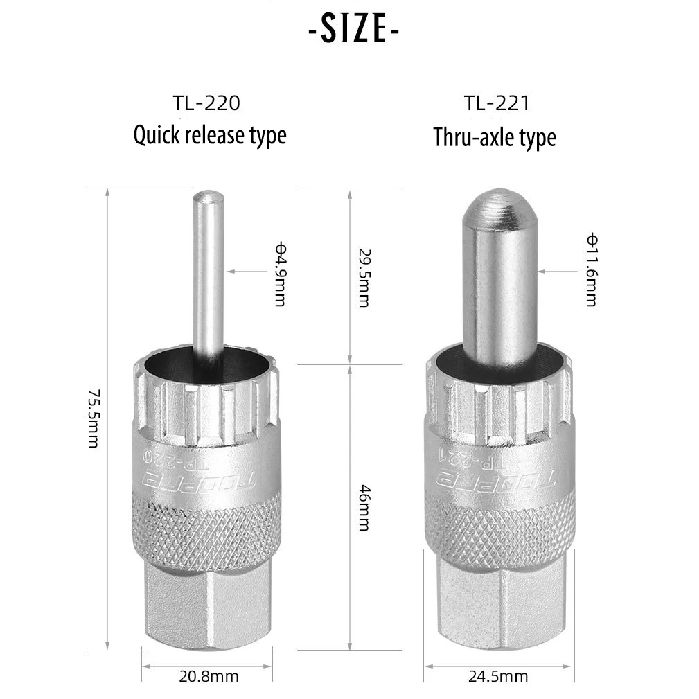 Toopre Mountain Road Bike Guide Pin Freewheel Cassette Lockring Removal Tool Flywheel Remover Socket Quick Release Thru Axle Hub view 2